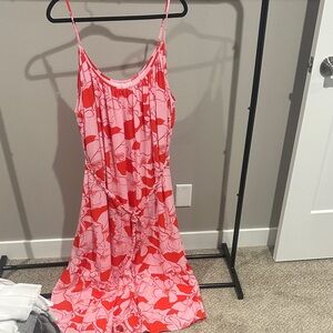 First Impressions Pink and Red Floral Maxi Dress